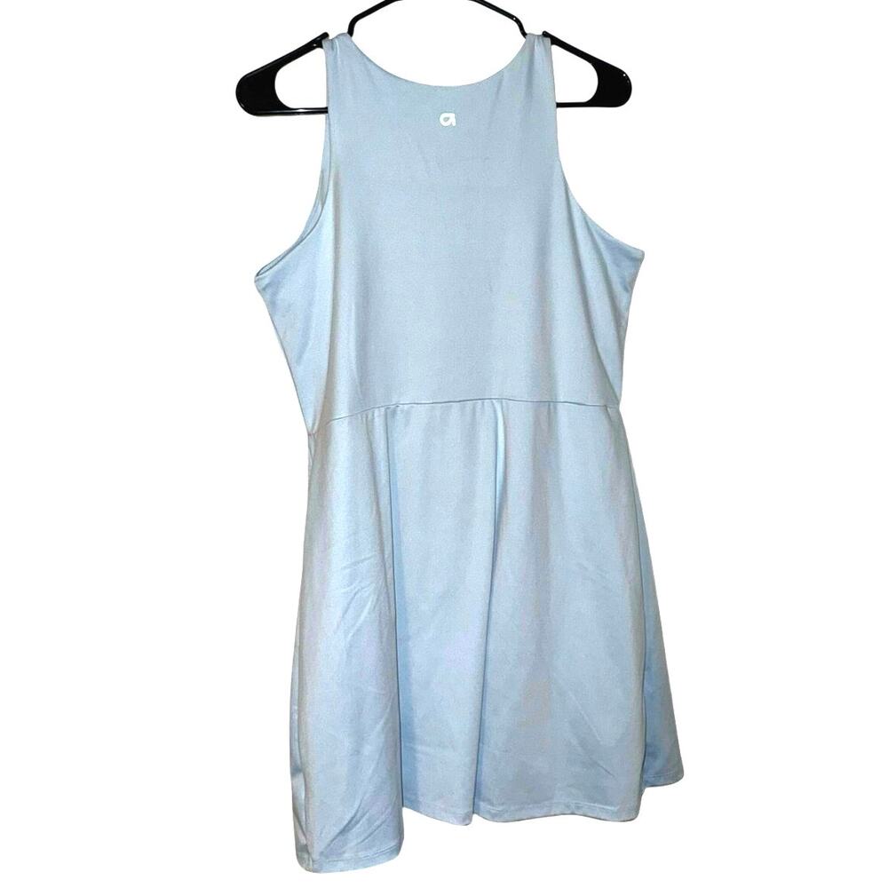 GapFit Light Blue Active Tank Dress with Built in Shorts with Pockets Size Large - Picture 7 of 9